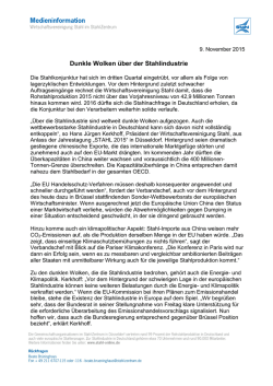 Dunkle Wolken &uuml;ber der Stahlindustrie