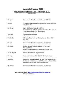 Veranstaltungen 2008 - Freundschaftskreis Lux