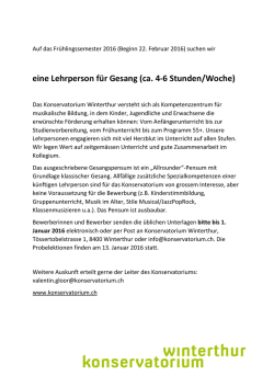 eine Lehrperson f&uuml;r Gesang (ca. 4-6 Stunden