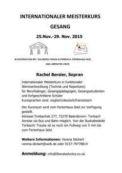 INTERNATIONALER MEISTERKURS GESANG 25.Nov.