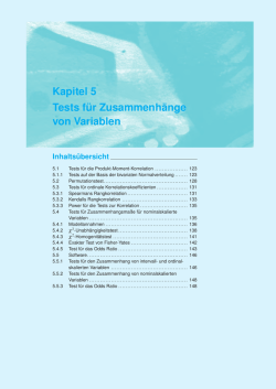 Kapitel 5 Tests für Zusammenhänge von Variablen