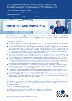 Test Engineers / Quality Assurance (m/w)