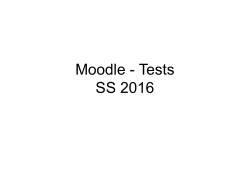 Moodle - Tests SS 2016