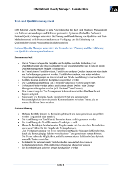 IBM Rational Quality Manager - Kurz&uuml;berblick Test