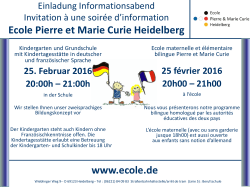 Ecole Pierre et Marie Curie Heidelberg www.ecole.de