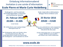 Ecole Pierre et Marie Curie Heidelberg www.ecole.de