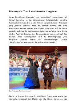 Prinzenpaar Toni I. und Annette I. regieren - altenbueren