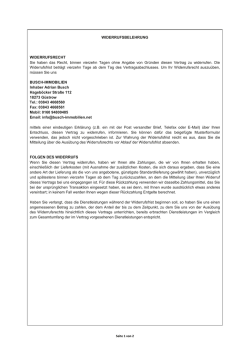 Widerrufsbelehrung Musterformular