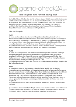 Hilfe- ich glaub&acute; mein Personal betr&uuml;gt mich