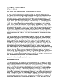 Haushaltsrede 2016 Gr&uuml;ne Lucha