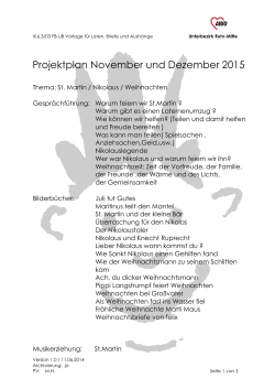 Projektplan November und Dezember 2015 - AWO Ruhr