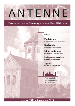 2015 Ausgabe August/September - Prot. Kirchengemeinde Bad