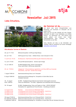 Newsletter Juli 2015