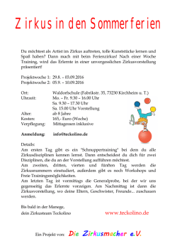 Zirkus in den Sommerferien