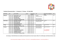 Preisliste Zirkusschule Bern – 2. Semester, 17. Februar – 28. Mai 2016