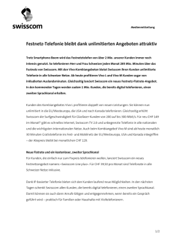 Festnetz-Telefonie bleibt dank unlimitierten Angeboten attraktiv