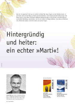 Autor Lorenz Martin: Im Buchprogramm "Leben und Gesellschaft