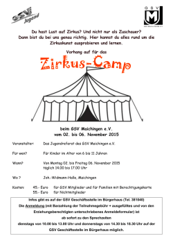 Du hast Lust auf Zirkus? Und nicht nur als Zuschauer? Dann bist du