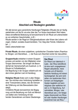 Rituale zur Gestaltung von Abschied und Neubeginn