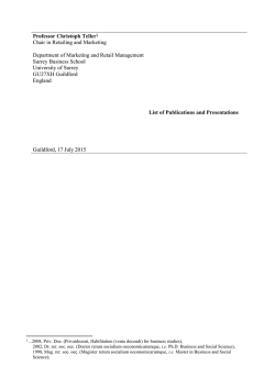 Curriculum Vitae - University of Surrey