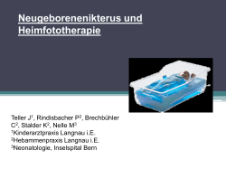 Neugeborenenikterus und Heimfototherapie Teller J1, Rindisbacher
