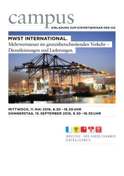 Programm Exportseminar MWST im grenzüberschreitenden Verkehr