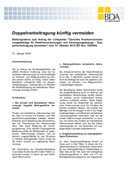 Doppelverbeitragung k&uuml;nftig vermeiden