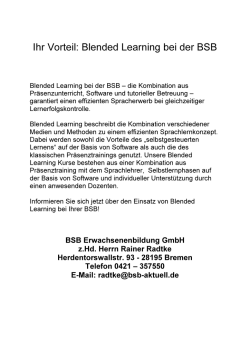 Ihr Vorteil: Blended Learning bei der BSB