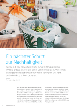 Ein n&auml;chster Schritt zur Nachhaltigkeit