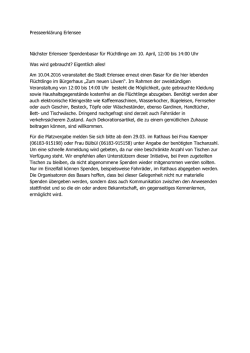 Presseerklärung Erlensee Nächster Erlenseer Spendenbasar für