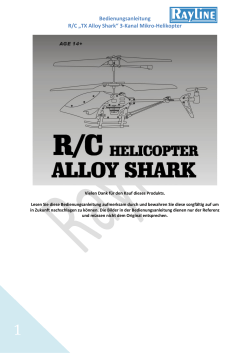 Bedienungsanleitung R/C „TX Alloy Shark“ 3-Kanal Mikro