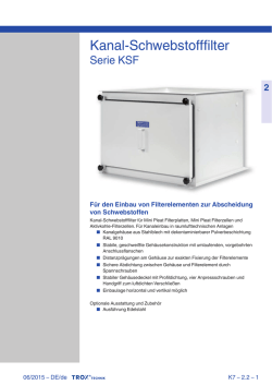 Kanal-Schwebstofffilter Serie KSF