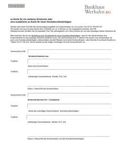 ec-Karte f&uuml;r ein weiteres Girokonto oder eine zus&auml;tzliche ec