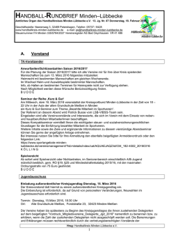 HANDBALL-RUNDBRIEF Minden&ndash;L&uuml;bbecke
