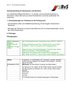 Hinweise zur Pr&uuml;fung f&uuml;r Stuntwomen/Stuntmen