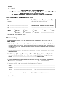 Informationen zur Lebensmittelsicherheit nach Anhang II Abschnitt III