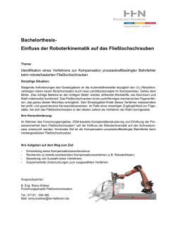 Einfluss der Roboterkinematik auf das Flie&szlig;lochschrauben