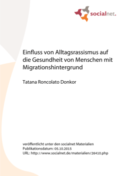 Einfluss von Alltagsrassismus auf die Gesundheit von