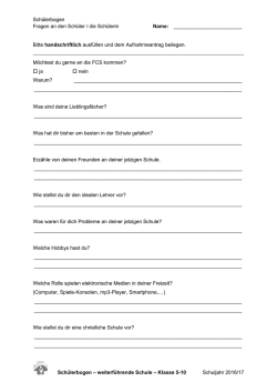 Sch&uuml;lerbogen - Freie Christliche Schule