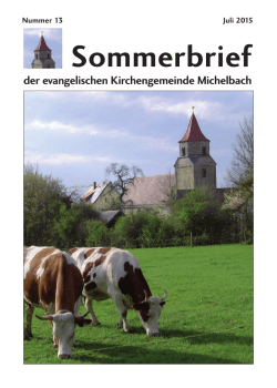 Sommerbrief 2015 - evangelische Kirchengemeinde Michelbach an