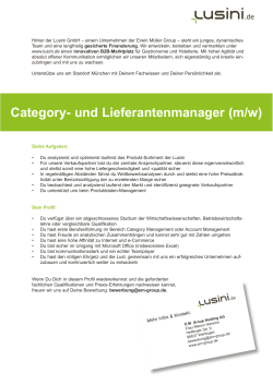 Category- und Lieferantenmanager (m/w)