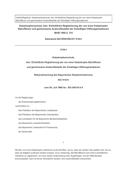 hier: Einheitliche Registrierung der von einer Katastrophe