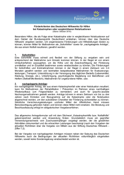 Hilfen bei Katastrophen oder vergleichbaren Notsituationen