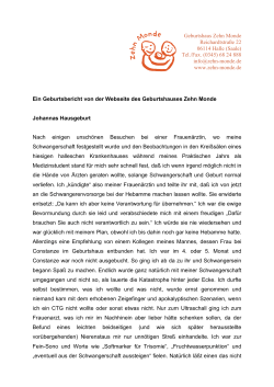 Johannas Ankunft: Eine Geburt zu Hause