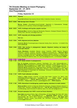 Programme - Oral & Poster Presentations