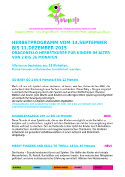 herbstprogramm vom 14.september bis 11.dezember
