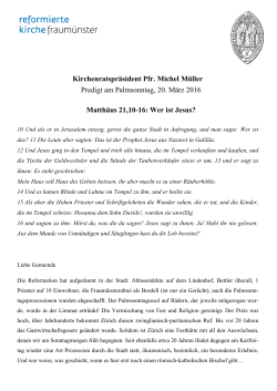 M. Müller - Mt 21.10-16 - Wer Ist Jesus?