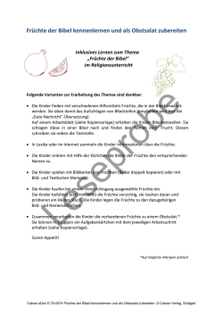 Fr&uuml;chte der Bibel kennenlernen und als Obstsalat zubereiten
