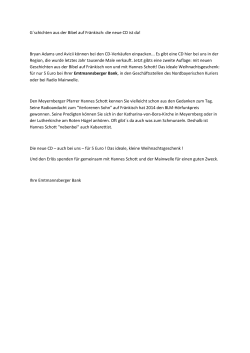 G´schichten aus der Bibel auf Fränkisch: die neue CD ist da! Bryan