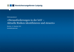 Herausforderungen in der bAV &ndash; Aktuelle Risiken identifizieren und